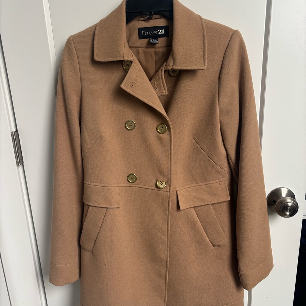 Forever 21 Camel Pea Coat